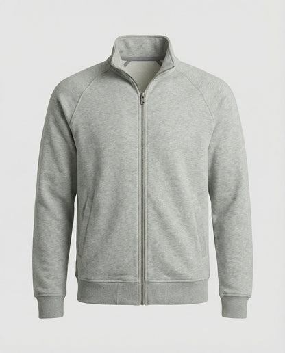 Herren Sweatjacke Weit Geschnitten Stehkragen Reißverschluss