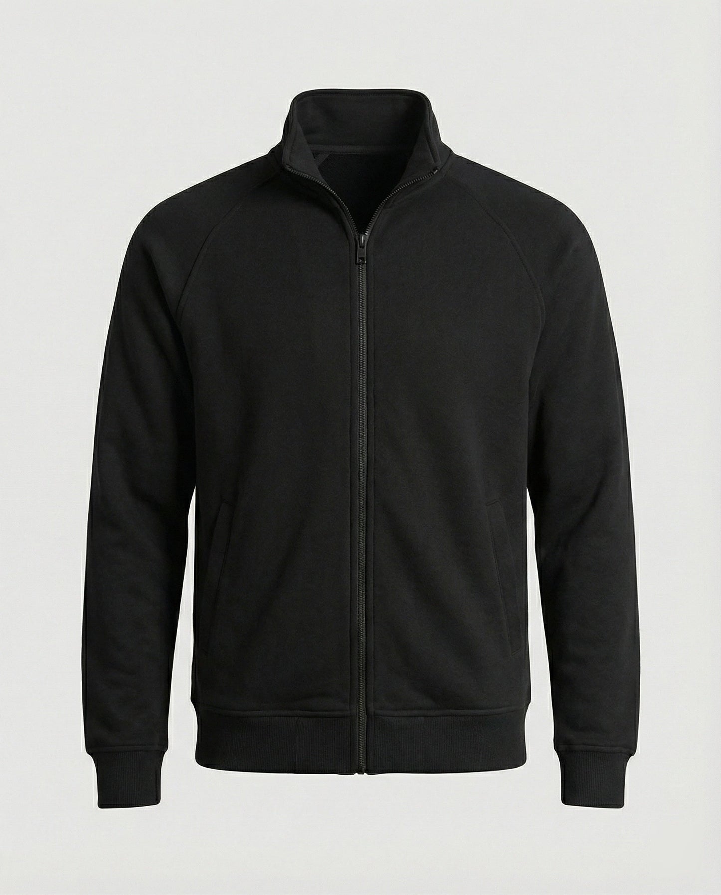 Herren Sweatjacke Weit Geschnitten Stehkragen Reißverschluss