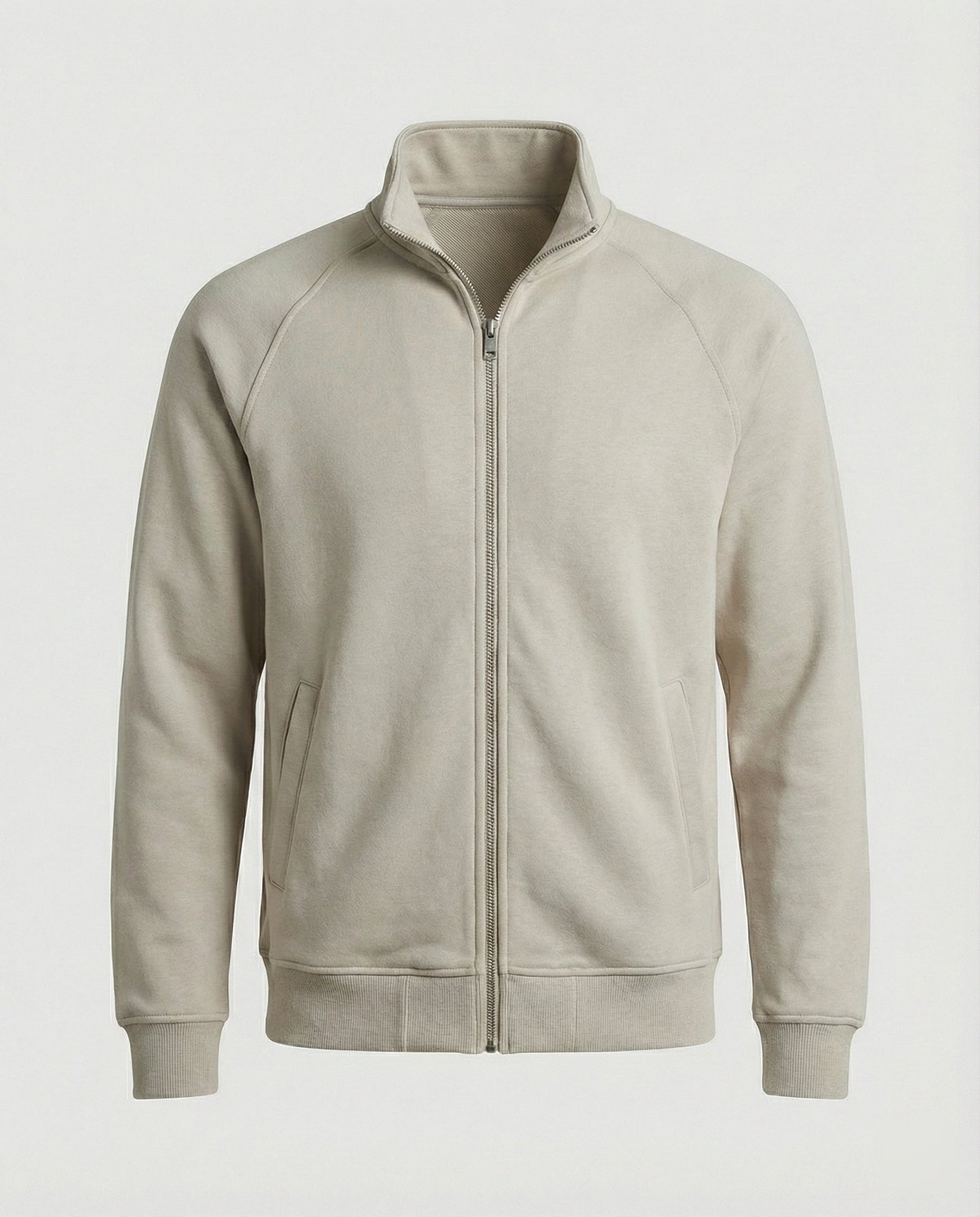 Herren Sweatjacke Weit Geschnitten Stehkragen Reißverschluss