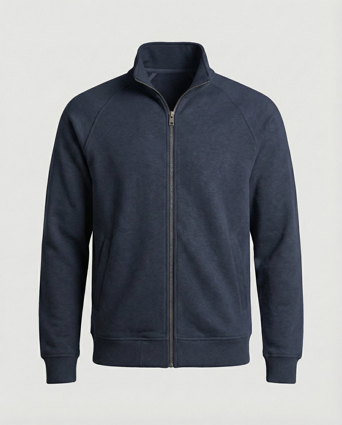 Herren Sweatjacke Weit Geschnitten Stehkragen Reißverschluss