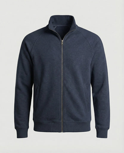 Herren Sweatjacke Weit Geschnitten Stehkragen Reißverschluss