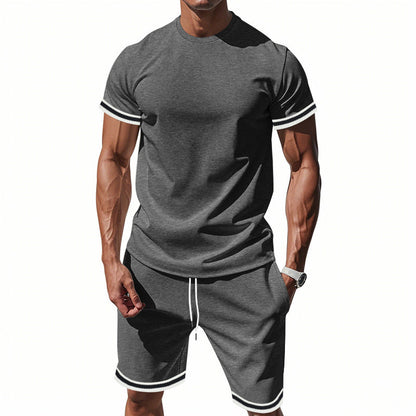 Herren Kurzarmshirt Sportlich Modern Kontrastdetails
