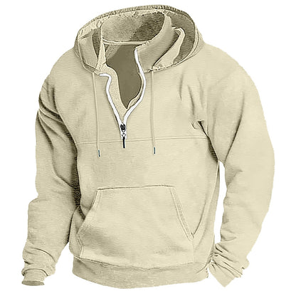 Herren Fleece Hoodie Halbzipp mit Kapuze Größe XL