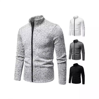 Herren Fleecejacke Warm mit Reißverschluss und Kragen - BerlinGlamour