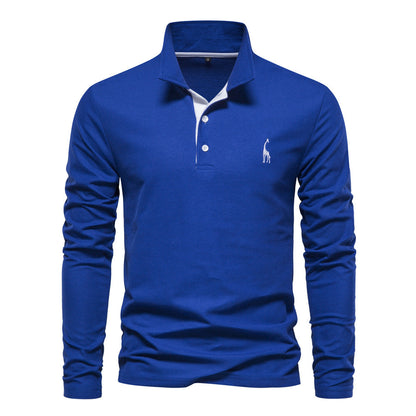 Herren Poloshirt Langarm Modern atmungsaktiv Baumwolle