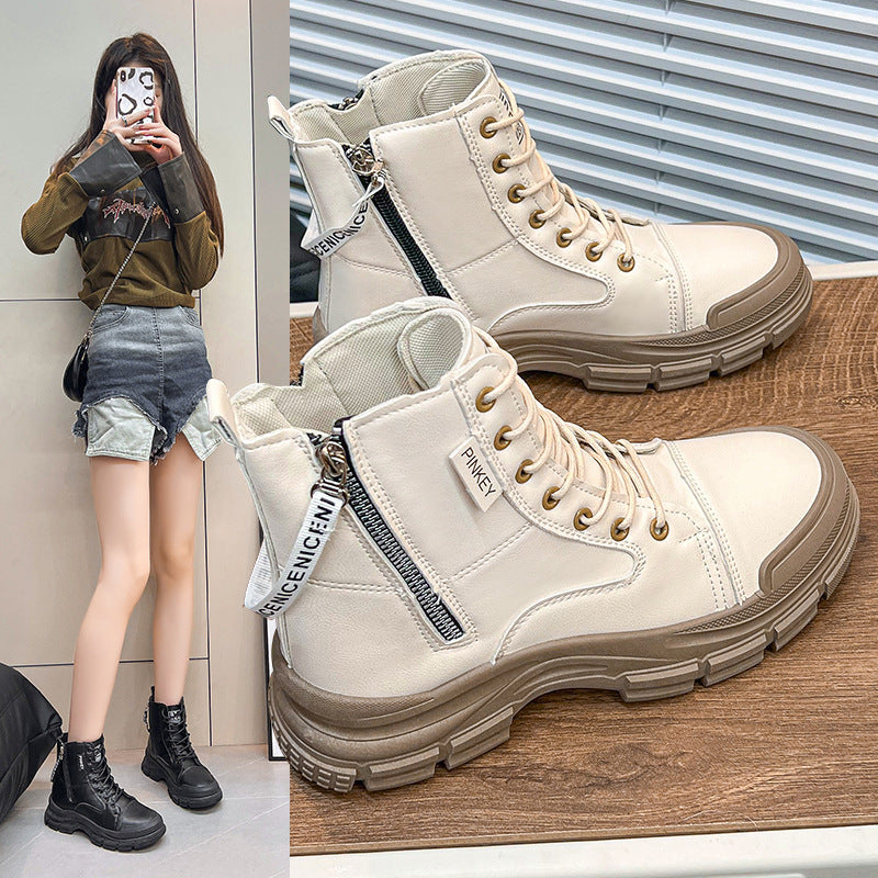 Damen Sneaker High-Top atmungsaktiv mit Reißverschluss