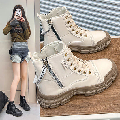 Damen Sneaker High-Top atmungsaktiv mit Reißverschluss