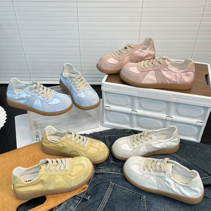 Damen Sneaker Sportlich Elegant Satin Schuhe
