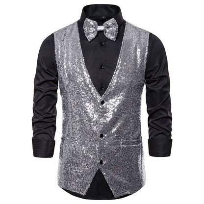 Herren Weste Glitzer Sequin Modern Berlin Style