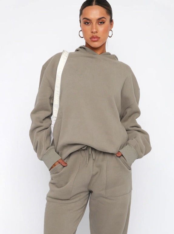 Damen HoodieSet Oversized JoggerSet Bequem - BerlinGlamour