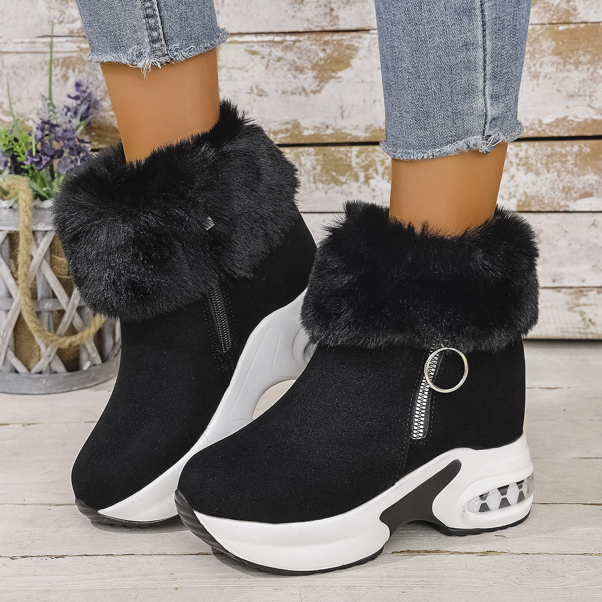 Damen Stiefel Warm Flauschig Sneaker Winter