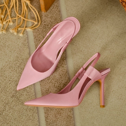 Damen High Heel Slingpumps Spitze Absatz Elegante Schuhe