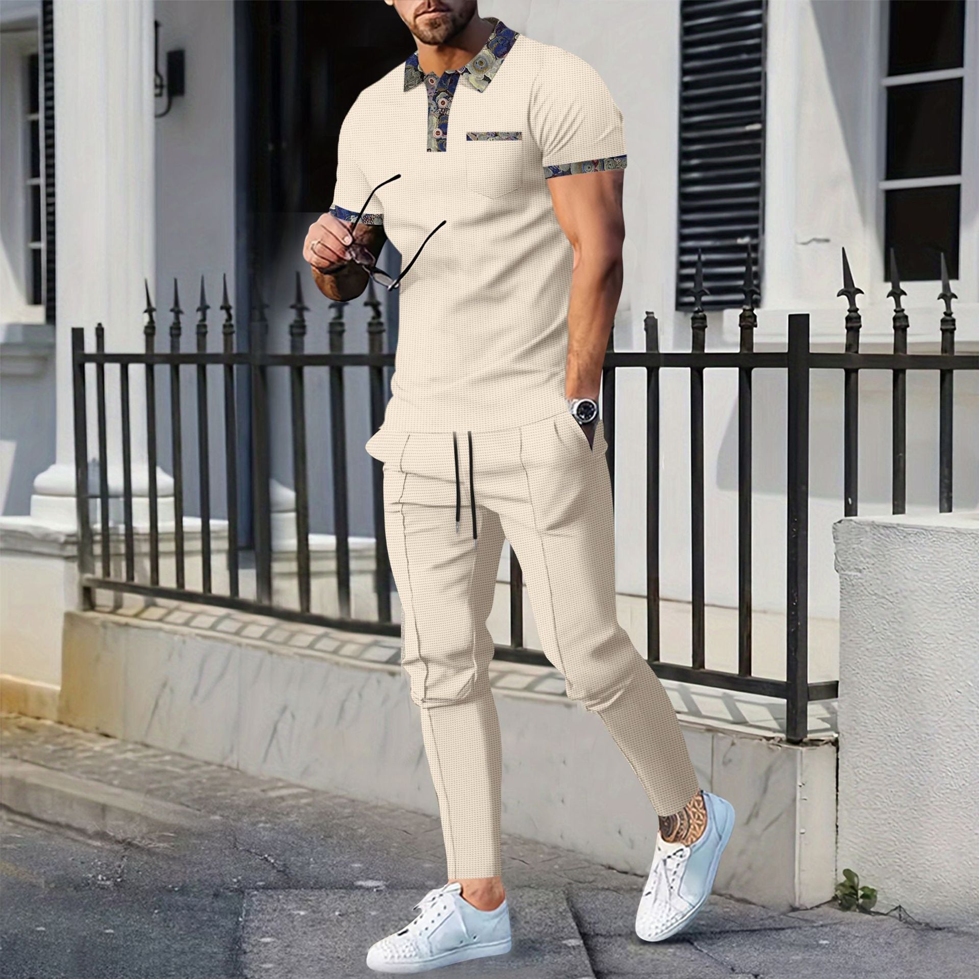 Herren Freizeitanzug Modern Stylischer Kragen Praktisch - BerlinGlamour