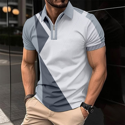 Herren Polohemd Modern Geometrisches Design Slim Fit