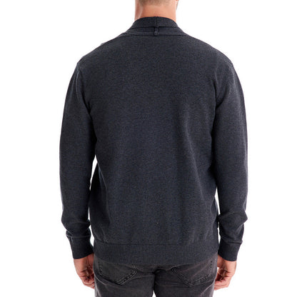 Herren Cardigan V-Ausschnitt Lässig Grau Modern