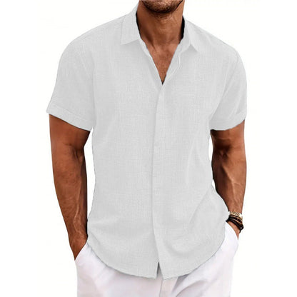 Herren Kurzarmhemd Modern mit Struktur und Slim-Fit Kragen