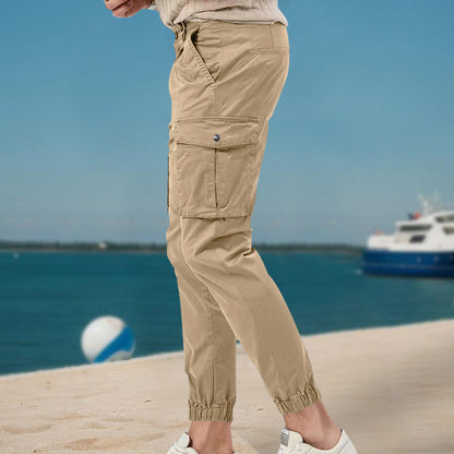 Herren Cargo-Hose Bequem Elastisch Große Taschen