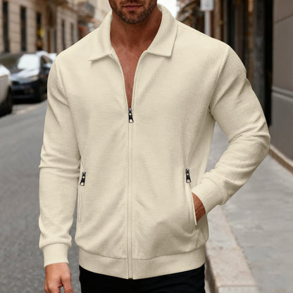 Herren Sportjacke Funktionell Mit Stehkragen Und Reißverschlusstaschen
