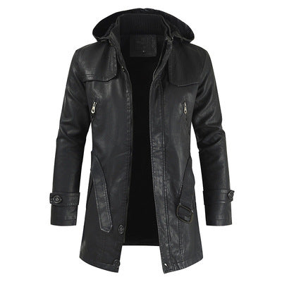 Lederjacke Herren Lederjacke Mit Kapuze Modern