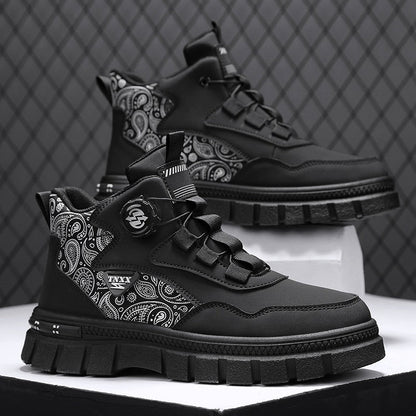 Damen Sneaker High-Top Paisley Muster Schnellschnürsystem