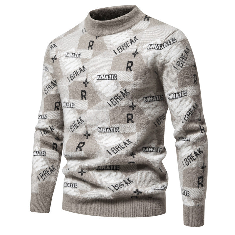 Herren Pullover Strukturiert Modern Rundhals