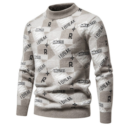Herren Pullover Strukturiert Modern Rundhals