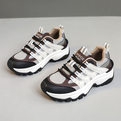 Damen Sport Schuhe Schnürsneaker Atmungsaktiv Leicht