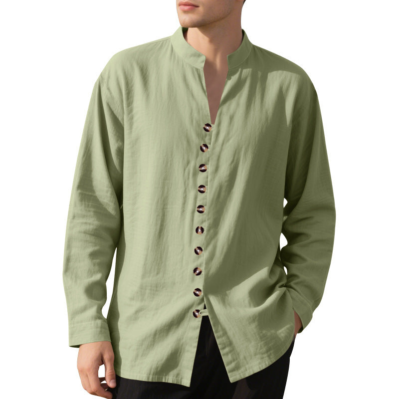 Herren Hemd Stehkragen Elegantes Business Hemd