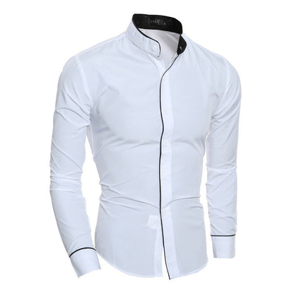 Herren Slim Fit Hemd Modern mit Kontrastdetails