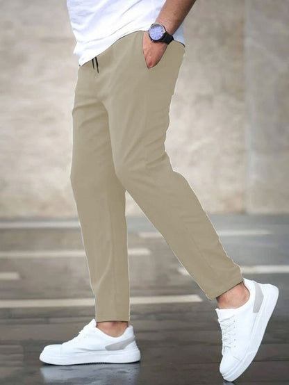 Herren Chino-Hose Elastisch Bequem Slim Fit