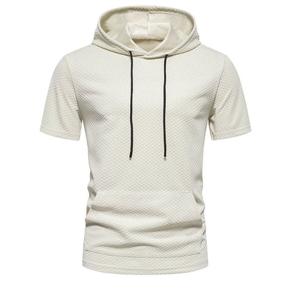 Herren Kapuzenpullover Kurzarm Struktur Design Modern
