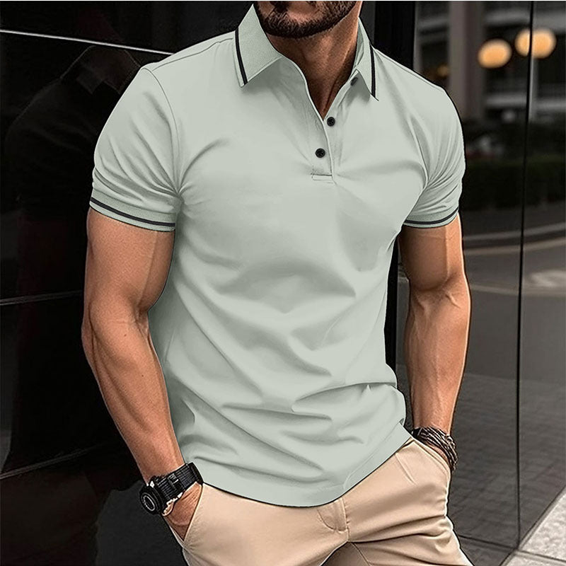 Herren Polohemd Sportlich Modern Kontrastkragen