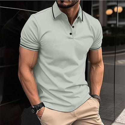Herren Polohemd Sportlich Modern Kontrastkragen