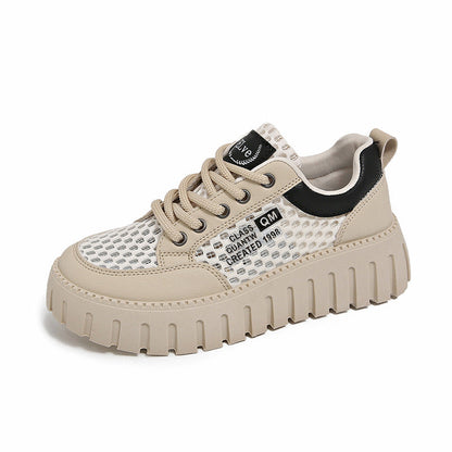 Damen Plateau Sneaker atmungsaktiv robust Schwarz
