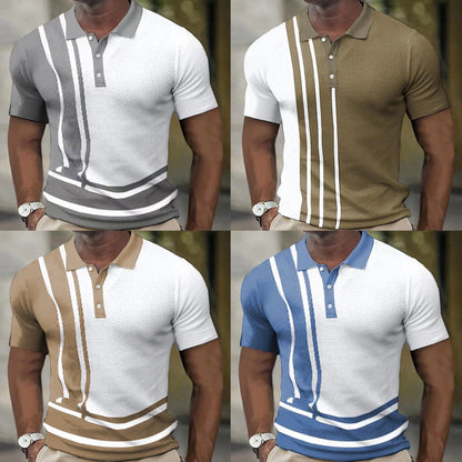 Herren Polohemd Sportlich Streifen Modern - BerlinGlamour