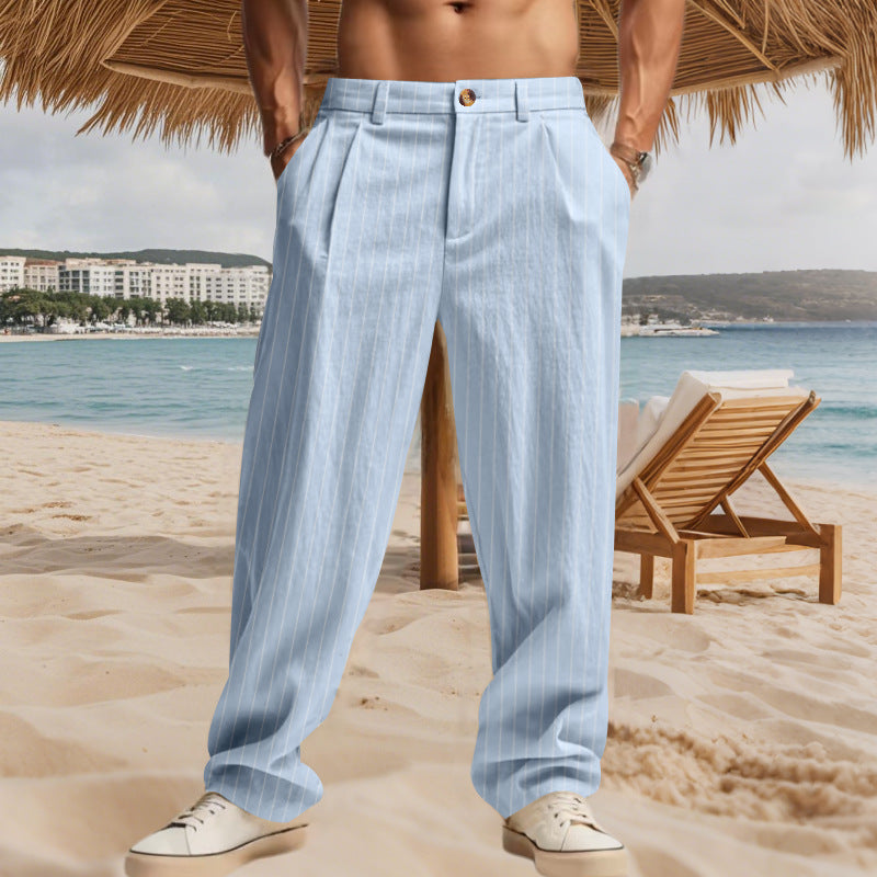 Herren Strandhose lässig mit Streifenmuster elastisch
