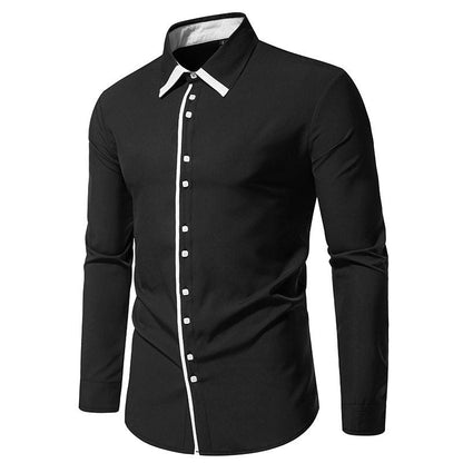Herren Hemd Modern Kontrastkragen Elegantes Design