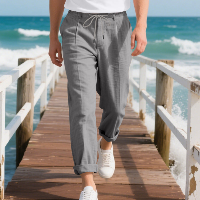 Herren Strandhose Leicht Atmungsaktiv mit Kordelzug und Seitentaschen