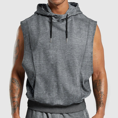 Herren Kapuzenshirt Ärmellos Weich Sweatshirt Sportlich