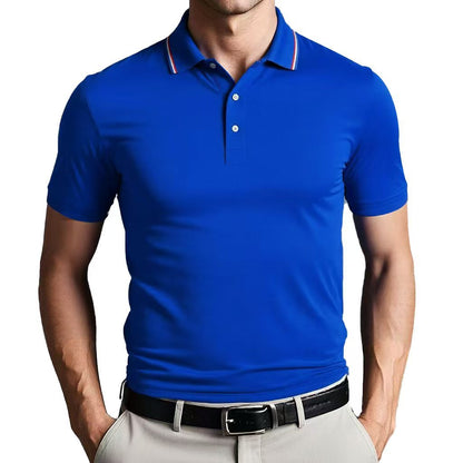Herren Poloshirt Kragen Kontrastfarbe Modern Slimfit
