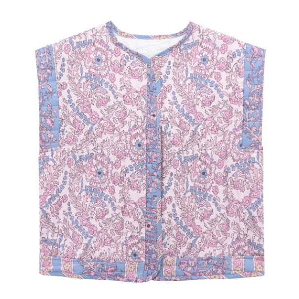 Damenweste Steppweste Floral Modern mit Taschen