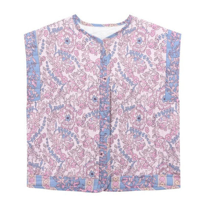 Damenweste Steppweste Floral Modern mit Taschen