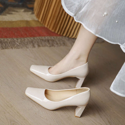Damen Pumps Hochhackig Elegante Blockabsatz Schuhe