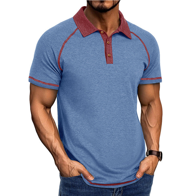 Herren Polo-Shirt Raglan-Schnitt Modern Sportlich
