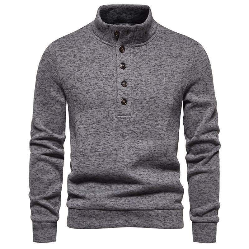 Herren Fleece Pullover Stehkragen mit Taschen Warm