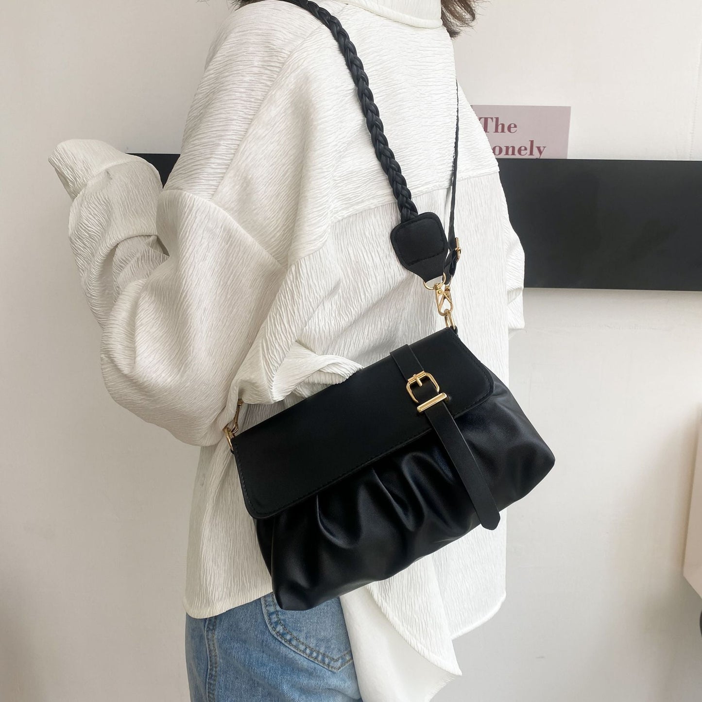 Damen Umhängetasche Groß Ledergürteltasche Schick
