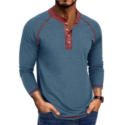 Herren Langarmshirt Modern mit Knopf Detail Elegant