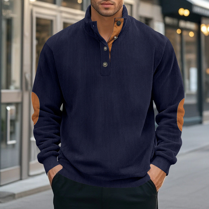Herren Pullover Stehkragen Modern Kontrastakzent