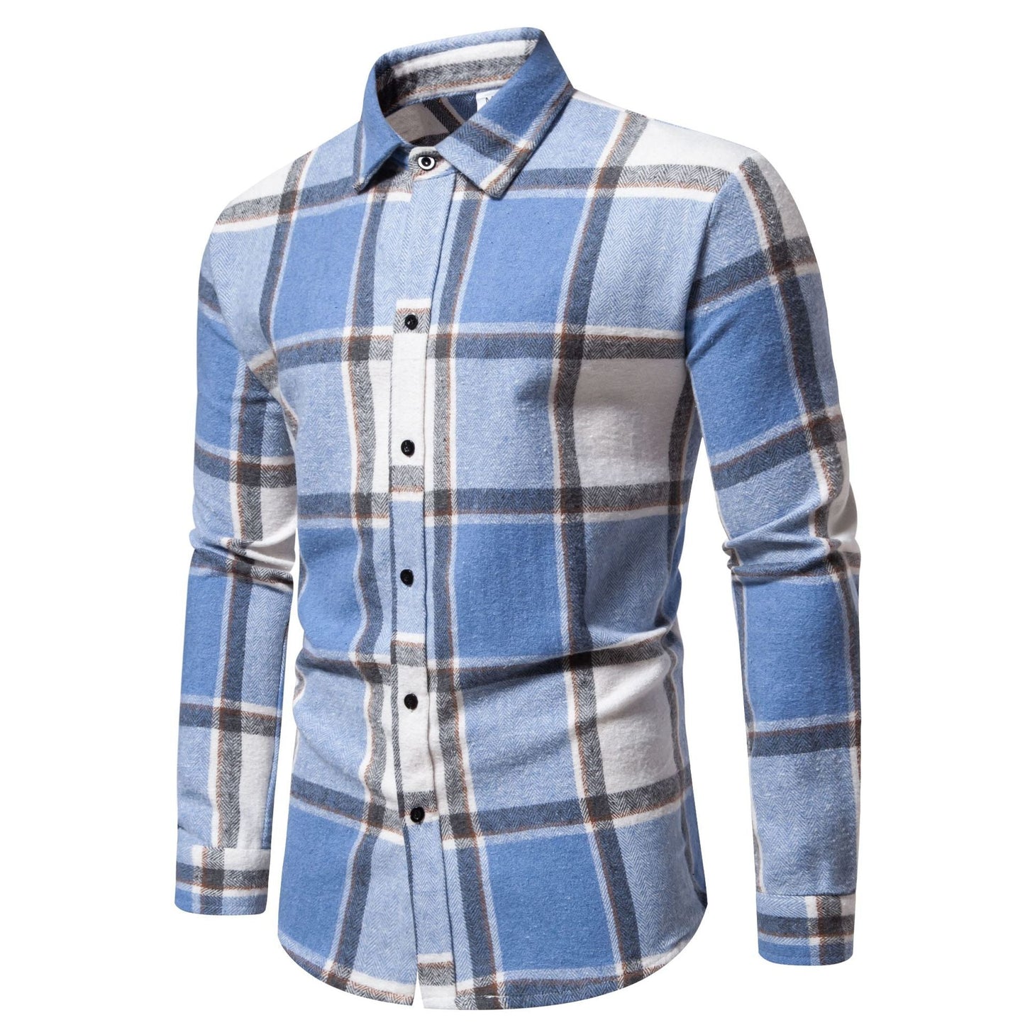 Herren Flanellhemd Karomuster Modern Schwarz