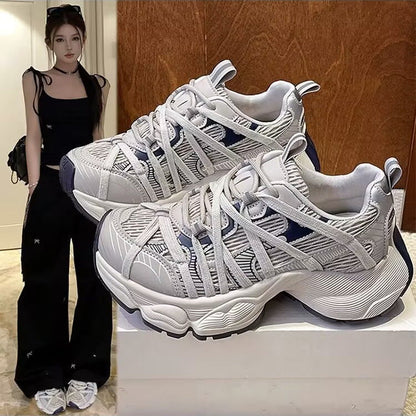 Damen Sneaker Sportlich Leicht Flexibel Laufschuhe